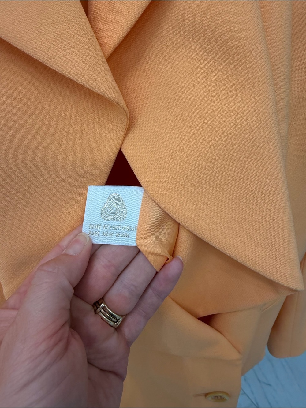 Escada Margaretha Ley Virgin Wool Skirt Suit 8 Apricot Orange Vintage Luxe - Picture 8 of 16